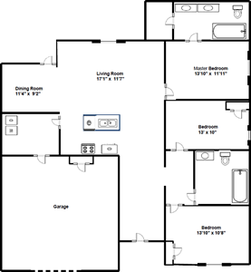 Three Bedroom / Two Bath - 1320 Sq.Ft.*
