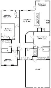 Four Bedroom / Two Bath - 1407 Sq.Ft.*